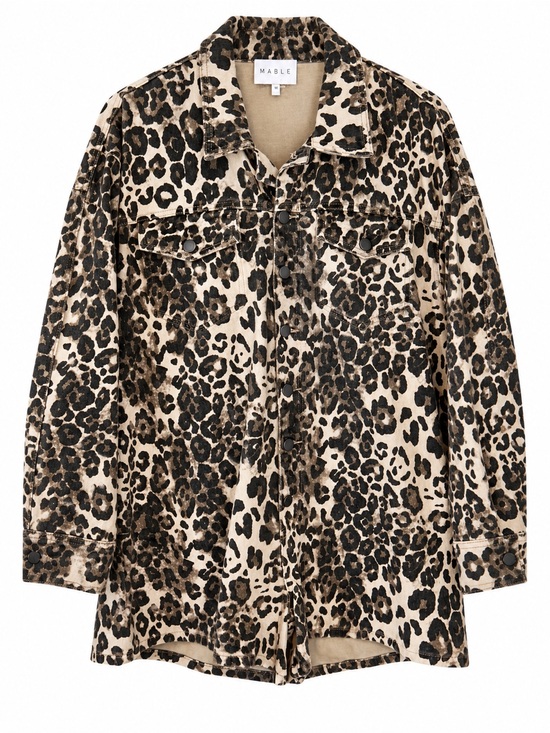 Mable Jackets & Blazers - Anthropologie MABLE Leopard Print Romper Beige/Black M Oversized Animal Cheetah